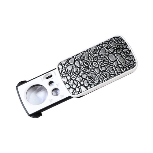 USEEV Microscope Adapter 30X 60X 90X Magnifying Glass Lens Loop Microscope with LED Microscope Accessories (Color : Silver)