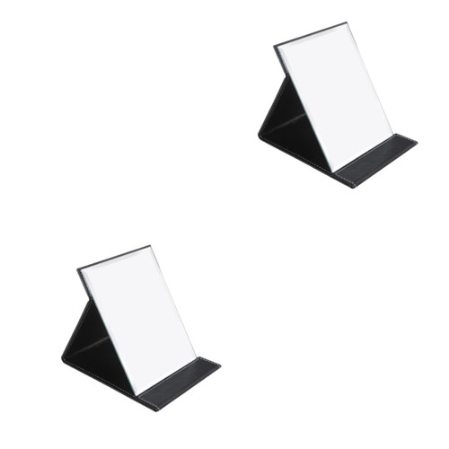 FOMIYES 2pcs Wallet Body Jewels for Breasts Portable Folding Makeup Mirror Pu Leather Makeup Mirror Dresser Mirror Glass Mirror Cosmetic Mirror Mirrors Student Fashion Mirror Foldable