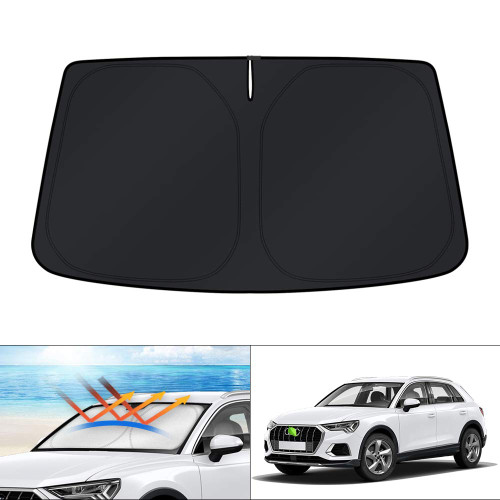 KUST Custom Fit Windshield Sun Shade for 2019-2024 Audi Q3 Accessories Sunshade Window Shade Sun Visor Protector Foldable Blocks UV Rays Keep Your Car Cooler