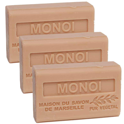 French Soap, Set of 3 x 125g - Monoi - Shea Butter - La Maison du Savon de Marseille French Soap, Set of 3 x 125g - Monoi - Shea Butter - La Maison du Savon de Marseille