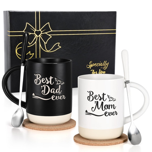 Cabtnca Gifts for Parents, Mom and Dad Gifts, Parents Christmas Gifts Ideas, Mom and Dad Mugs, Mom Gifts, Dad Gifts, Best Mom Dad Ever Coffee Mug, New Parents Gifts for Couples, 16Oz Cabtnca Gifts for Parents, Mom and Dad Gifts, Parents Christmas Gifts Ideas, Mom and Dad Mugs, Mom Gifts, Dad Gifts, Best Mom Dad Ever Coffee Mug, New Parents Gifts for Couples, 16Oz