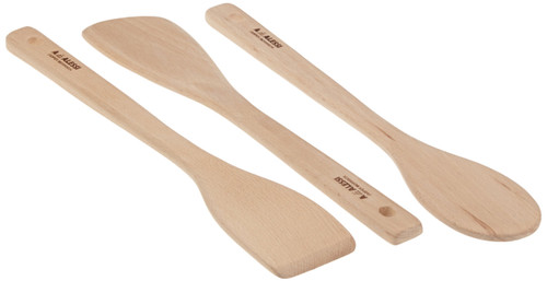 Alessi Pots Pans Set of Wooden Spoons, Silver -