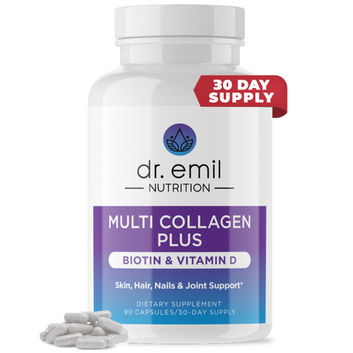 DR EMIL NUTRITION Multi Collagen Peptides Plus Biotin and Vitamin D - Biotin and Collagen Supplements for Hair Skin and Nails - Biotin Pills for Hair Growth DR EMIL NUTRITION Multi Collagen Peptides Plus Biotin and Vitamin D - Biotin and Collagen Supplements for Hair Skin and Nails - Biotin Pills for Hair Growth