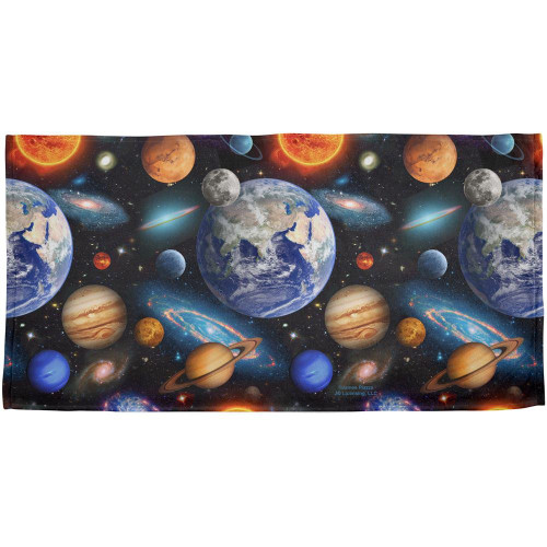 Old Glory Galaxy Solar System All Over Beach Towel Multi Standard One Size