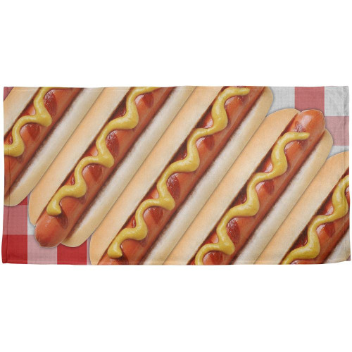 Old Glory Hot Dog Picnic All Over Beach Towel Multi Standard One Size