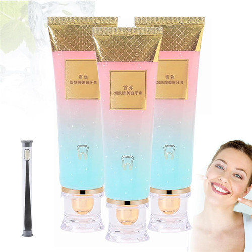 Aquacool Toothpaste, Niacinamine Toothpaste, Aquacool Whitening Toothpaste for Adults, Teeth Whitening Toothpaste Improve Yellow Teeth, Clean Tartar and Remove Tobacco and Tea Stains (3Pcs)