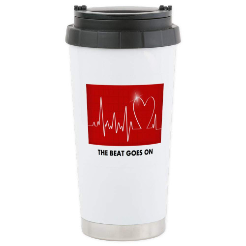 CafePress The Beat Goes On Funny Post Heart Surgery Travel Stainless Steel Travel Mug, Insulated 20 oz. Coffee Tumbler CafePress The Beat Goes On Funny Post Heart Surgery Travel Stainless Steel Travel Mug, Insulated 20 oz. Coffee Tumbler