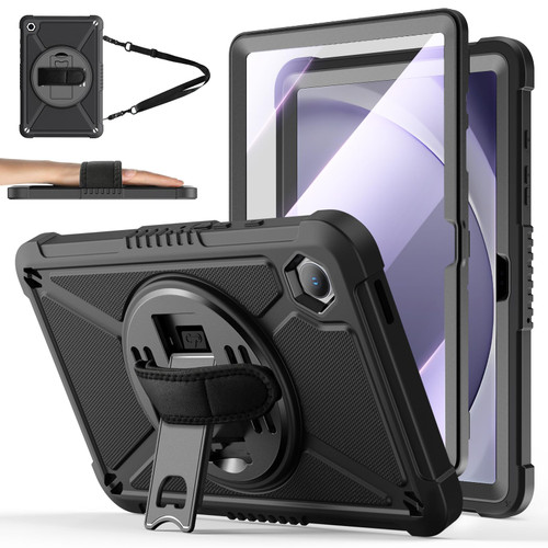 ZtotopCases for Samsung Galaxy Tab A9+ / A9 Plus 11'' 2023 (SM-X210/X216/X218), Shockproof Hard Duty Case with Screen Protector+360 Rotating Hand Strap&Stand+Shoulder Strap for Tab A9+ Tablet, Black
