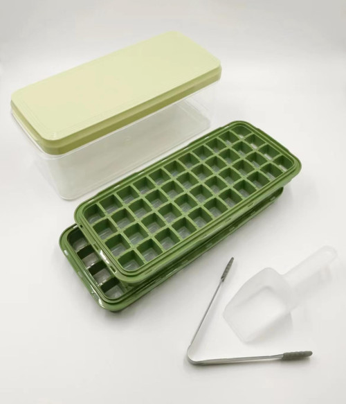 Double-Layer Ice Cube Trays 209 with Lid and Bin,88 pcs for Freezer,Ice Cube Mold, Ice Molds Ice Scoop, ice tong, Ice Cube Tray Mold for Whiskey Cocktail,Tea,Coffee