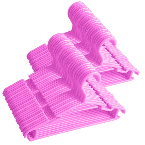 GoodtoU Pink Baby Hangers, 100Pack Kids Hangers Plastic Baby Clothes Hangers for Closet Infant Hangers Child Hangers Children Hangers Nursery Hangers