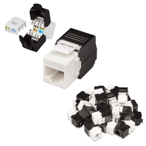 iwillink RJ45 Keystone RJ45 cat6A Keystone Jack 25-Pack, 180 Degree Toolless Keystone Jack, Ethernet UTP Cat 6A/Cat 6 /Cat 5e Keystone Connector