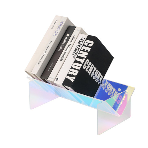 MVYAVYUS Colorful Acrylic Desk Bookshelf, Mini Desktop Bookcase, Book Shelf Organizer for Home Office School, Stand Display Rack for Book Magazine CD