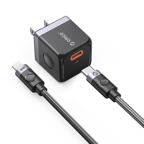 ORICO GaN USB C Charger, 20W Fast Charger Block USB C Wall Charger with USB C to Lightning Cable 3.3ft Compatible with iPhone 14/13/13 Pro Max/12/12mini/12Pro/11 Pro/11/iPad Air ORICO GaN USB C Charger, 20W Fast Charger Block USB C Wall Charger with USB C to Lightning Cable 3.3ft Compatible with iPhone 14/13/13 Pro Max/12/12mini/12Pro/11 Pro/11/iPad Air