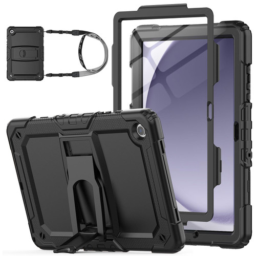 SEYMAC stock for Samsung Galaxy Tab A9+ Plus 5G Tablet Case 11'' 2023 with Screen Protector Shoulder Strap& Stand, Drop-Proof Case for Galaxy Tab A9+/A9 Plus 11'' SM-X210/X216/X218,Black