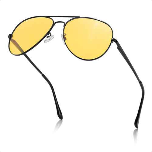 TJUTR Aviator Night Vision Driving Glasses for Men Women Anti Glare Polarized Yellow Lens for Night Time TJUTR Aviator Night Vision Driving Glasses for Men Women Anti Glare Polarized Yellow Lens for Night Time