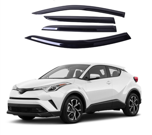 WHITE DEER Safe Smoke Window Visor Sun Rain Vent Guard Vent Window Visor Side Window Deflector,4 Pcs Set for Toyota CHR 2017-2020
