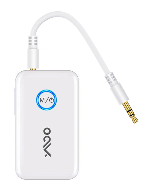 YMOO Bluetooth 5.3 Transmitter Receiver for 2 Wireless Headphones/Speaker/Airplane, 3.5mm Jack AUX Bluetooth Audio Adapter, 22h Long Range AptX Low Latency for Smarphone/Tablet/PC/TV/Home Stereo