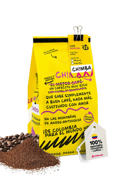 Chimba Single Origin Specialty Coffee 500g: Fresh Colombian Ground Coffee with Medium Roast from Antioquia & Cupping Score 88 Chimba Single Origin Specialty Coffee 500g: Fresh Colombian Ground Coffee with Medium Roast from Antioquia & Cupping Score 88