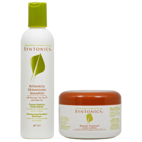 Syntonics Botanical Detangling Shampoo & Repair Therapy Intensive Conditioner 8oz Duo