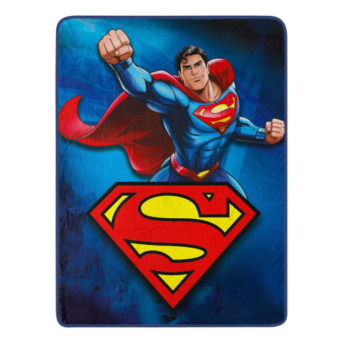 Northwest DC - Superman Micro Raschel Throw Blanket, 46" x 60", Man of Steel