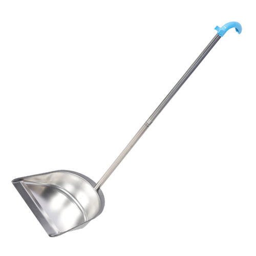 Mobestech Stainless Steel Trash Shovel Sweeping Shovel Handled Dustpan Stainless Steel Wide Handheld Broom and Dustpan Stainless Steel Dustpan Stand up Broom Set Office Portable Plastic