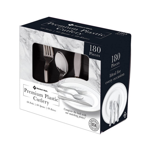 Concord Import Member S Mark Premium Silver- Look Cutlery Combo (180 Ct.) Wholesale, Cheap, Discount, Bulk (1 - Pack), 901427
