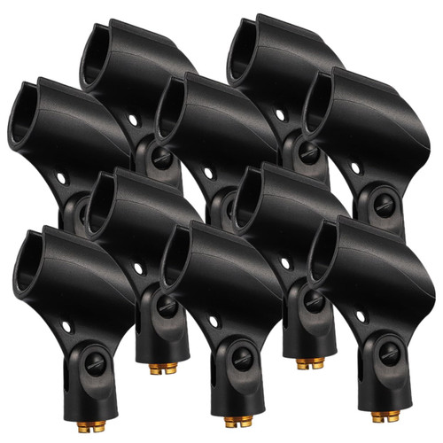 ibasenice 10pcs Mic Stand Clip Mic Holder for Stand Mic Clip Wireless Mic Holder Mic Holder Clamp Mic Holder Clip Mic Clamp Adapter Microphone Abs To Rotate