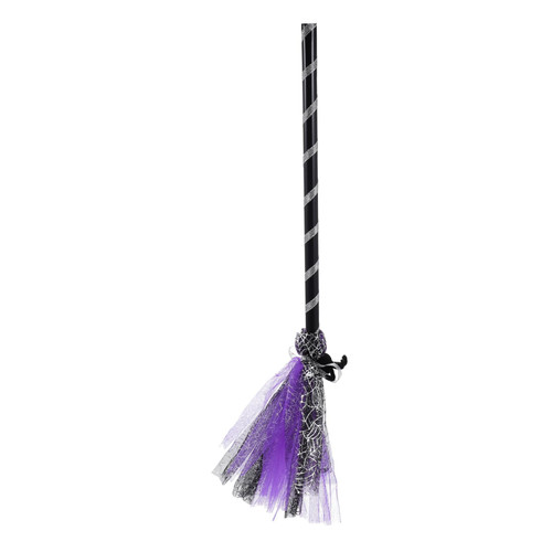 GLEAVI 4 Pcs Wizard Broom Cosplay Broom Props Wicked Witch Broom Halloween Witch Besom Halloween Witch Broom Witch Broom Haunted Dancing Broom Purple Broomstick Child Flight Plastic