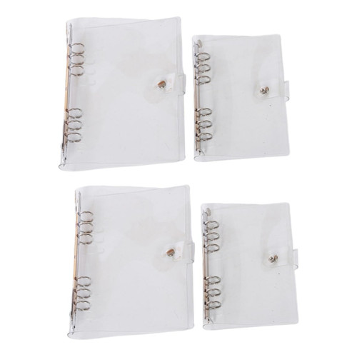 LALAFINA 4 Pcs 6-Ring Notebook Cover Notebook Binder Travelers Notebook Leather Diary Leather Journals Loose Leaf Folder Clear Binder Travel Journal Cover Soft A5 Binders Film