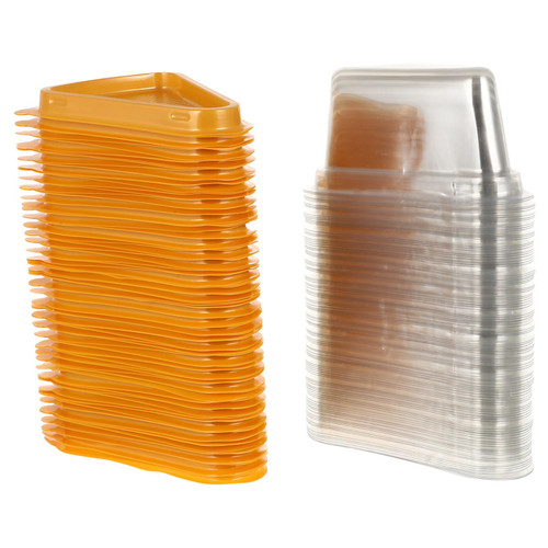 Luxshiny 100pcs Triangle Bakery Box Cheesecake Container Disposable Cupcake Packing Boxes Cake Carrier Box for Slice Dessert