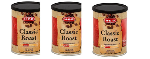 H?E?B Classic Roast Medium Roast Ground Coffee 13 OZ(pack of 3)