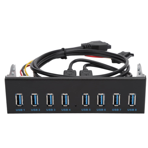 Focket USB Front Panel Adapter, 19PIN USB3.0 8 Port HUB Optical Drive Panel, 8 Port Hub Optical Drive Extension Front Panel for PC Computer, Supports Windows Linux Mac