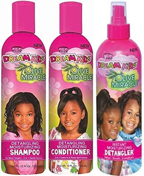 African Pride Dream Kids Olive Miracle Trio Combo (Detangling Moisturizing Shampoo, Conditioner, and Detangler) African Pride Dream Kids Olive Miracle Trio Combo (Detangling Moisturizing Shampoo, Conditioner, and Detangler)