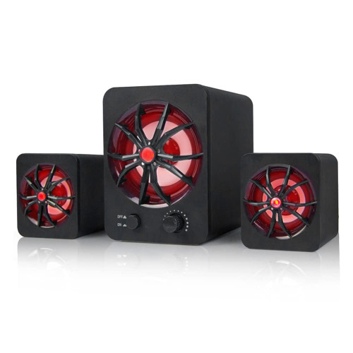 D-207 Computer Speaker USB Wired Combination Speaker Colorful LED Bass Stereo Music Player Subwoofer Speaker for Desktop Laptop Notebook Tablet PC Smart Phone
