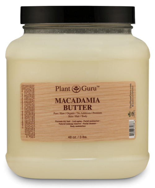 Macadamia Body Butter 3 lb. 100% Pure Raw Fresh Natural Cold Pressed. Skin Body and Hair Moisturizer, DIY Creams, Balms, Lotions, Soaps.