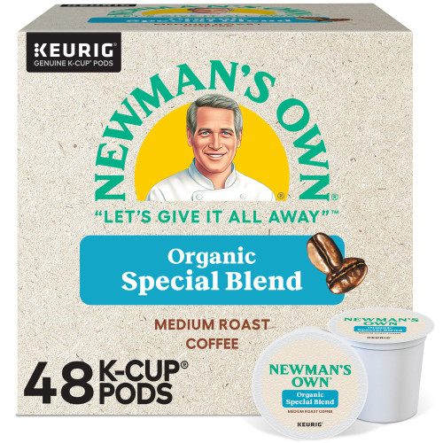 Newman's Own Organics Special Blend, Single-Serve Keurig K-Cup Pods, Medium Roast Coffee Pods, 48 Count (Packaging may Vary)