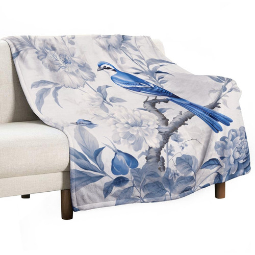 MaSiledy Throw Blanket Blue and White Chinoiserie Vintage Floral Flannel Fleece Throw Blanket Vintage Bule Birds Flowers Blanket 40"x50" for Home Bed Couch for Girls Birthday Valentines Gifts MaSiledy Throw Blanket Blue and White Chinoiserie Vintage Floral Flannel Fleece Throw Blanket Vintage Bule Birds Flowers Blanket 40"x50" for Home Bed Couch for Girls Birthday Valentines Gifts