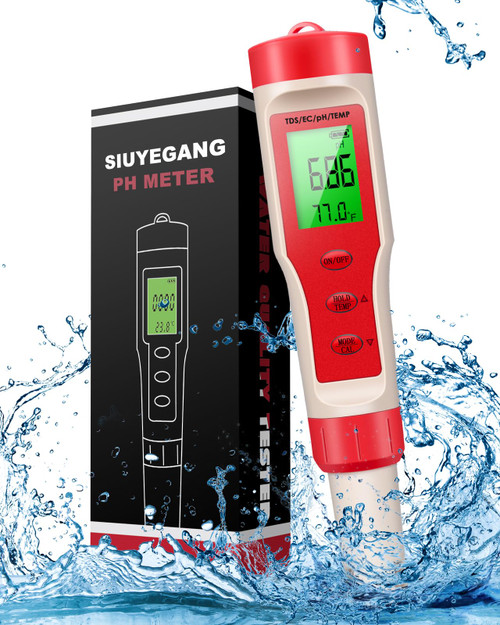 4-in-1 PH Meter, PH Meter for Water, Digital PH Tester 0.01 High Accuracy with 0-14 PH Measurement Range, PH TDS Temperature and EC Water PH Tester with ATC for Household Drinking, Pool and Aquarium 4-in-1 PH Meter, PH Meter for Water, Digital PH Tester 0.01 High Accuracy with 0-14 PH Measurement Range, PH TDS Temperature and EC Water PH Tester with ATC for Household Drinking, Pool and Aquarium