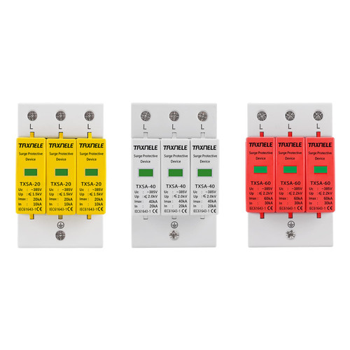 AC SPD 1P 385V 20KA 40KA 60KA House Lightning Surge Protector Surge Protective Device Low-Voltage Arrester Device 10KA 30KA 35mm DIN Rail Mounting (10-20KA)