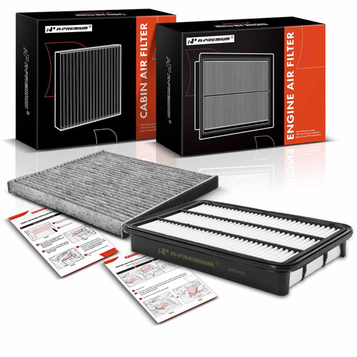 A-Premium 2-PC Engine & Cabin Air Filter with Activated Carbon Compatible with Lexus RX300 1999 2000 2001 2002 2003 3.0L Replace# A2944C, C38222