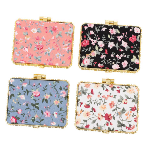 balacoo 12 Pcs Folding Vanity Mirror Vanity Makeup Mirror Makeup Mirrors Compact Mirrors Vintage Compact Mirror Purse Mirror Hand Held Mirror Small Mirror Chinese Style Miss Canvas
