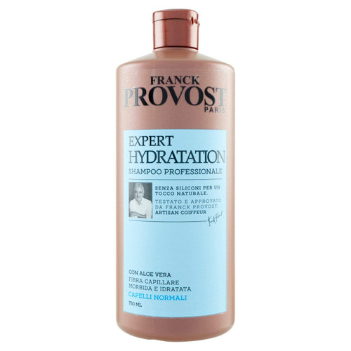 Franck Provost Shampoo Professionale Expert Hydratation, Shampoo con Aloe Vera per Capelli Profondamente Idratati, 750 ml, Confezione da 1