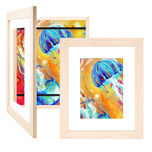KINLINK 8.5x11 Kids Art Frmes Set of 2, Kids Artwork Frames Changeable with Acrylic Front Opening Holds 50 Pictures, Art Frames for Kids Artwork with Mat or without Mat, Natural KINLINK 8.5x11 Kids Art Frmes Set of 2, Kids Artwork Frames Changeable with Acrylic Front Opening Holds 50 Pictures, Art Frames for Kids Artwork with Mat or without Mat, Natural