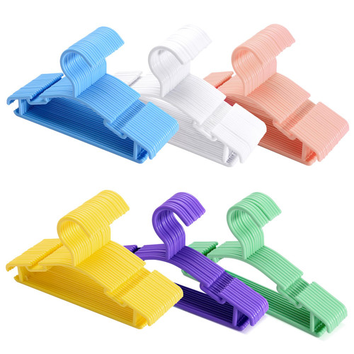 Mosearon Baby Hangers 100Pcs, Kids Hangers, Plastic Hangers Non Slip, Clothes Hanger, Toddler Hangers, Infant Hangers, Child Hangers for Nursery, 100 Pcs,Pink Blue Yellow White Purple Green