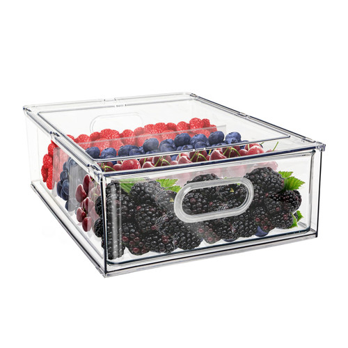 YouLike 1pack Stackable Refrigerator Organizer Bins with Pull-Out Drawer? Fridge Drawers Containers? Refrigerator, Freezer, Vanity & Fridge Organization and Storage