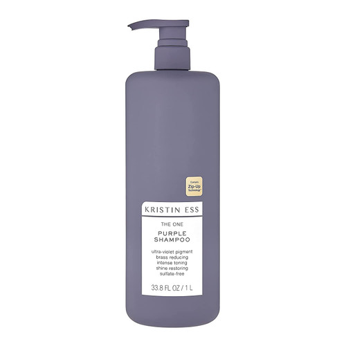 Kristin Ess Hair The One Purple Shampoo - Toning for Blonde Hair, Neutralizes Brass + Yellow Tones, Sulfate Free, 33.8 fl oz