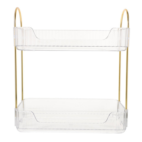 LABRIMP Bathroom Shelf Storage Shelves Bathroom Tray Organizer Bathroom Countertop Shelf Corner Bathroom Counter Organizer Holder Bathroom Storage Stand Sink Accessories Cosmetic Metal+pp