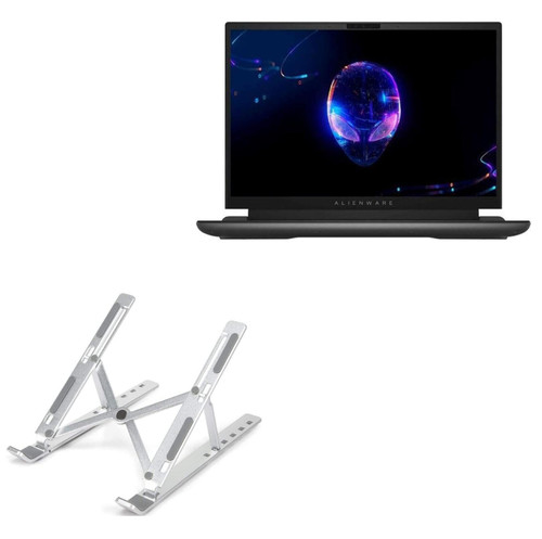 BoxWave Stand and Mount Compatible with Alienware m18 - Compact QuickSwitch Laptop Stand, Portable, Multi Angle Viewing Stand - Metallic Silver