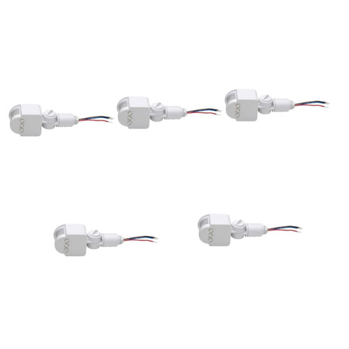 Homoyoyo 5pcs Sensor Light Sports Hs220 Motion Sensor Motion Light Switch Motion Sensing Light Nontendo Pir Sensor Pir Controller 12 Volt Timer Probe Human Body White Electronic