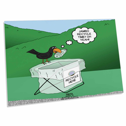 3dRose Rich Diesslin Knots Scout Cartoons - Recycling Bird - Desk Pad Place Mats (dpd-266795-1)